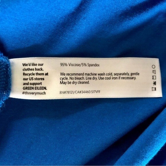 Eileen Fisher Blue Viscose Tank Top Size Small - Picture 4 of 4